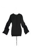 Ruffled Black Cotton Dress - LEILA